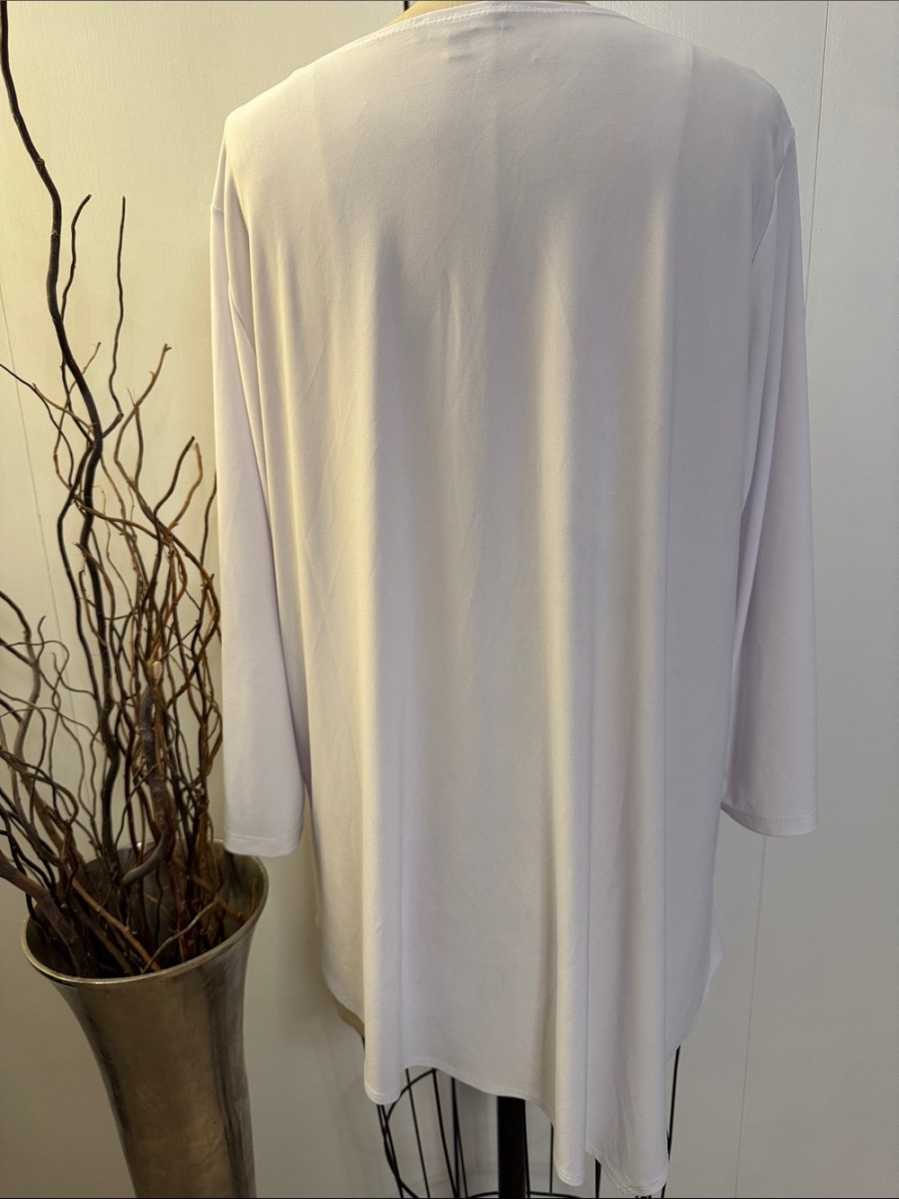 Slinky Brand Scoop Neck white Tunic Top - Picture 3 of 6